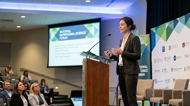 Ashley presenting at the National Nutritional Science Forum