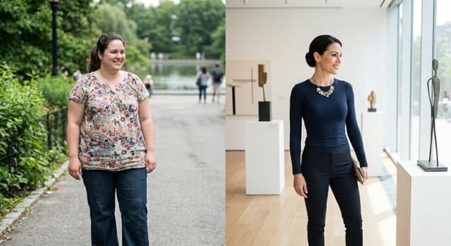 Sophia's before/after photo
