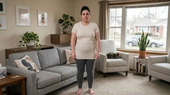 Ashley before — full body